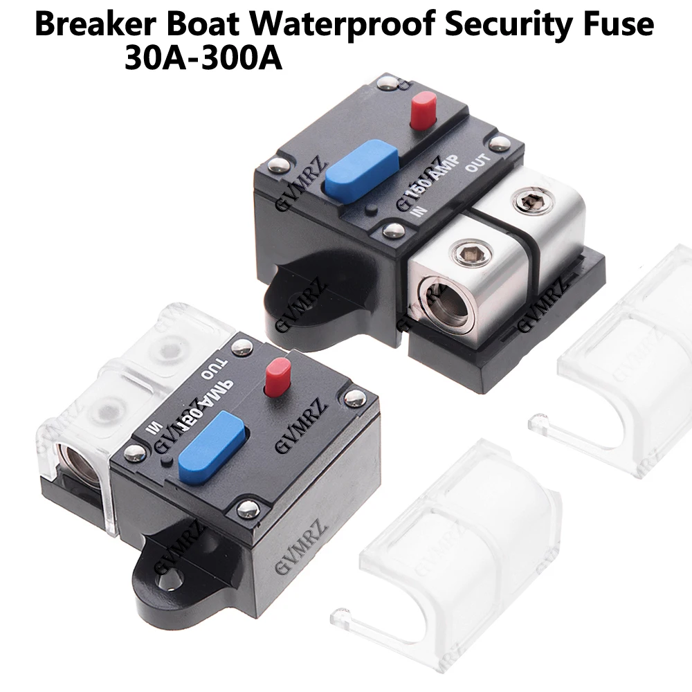 Auto-Schutzschalter 50-300A, Selbstwiederherstellender Sicherungsautomat für Auto-Audio, Wasserdichte Sicherung für Boote, Zubehör 150A 300A