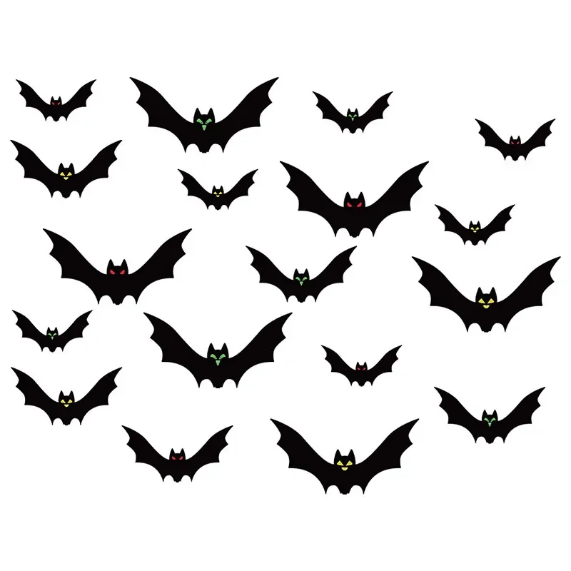 18/54pcs Halloween Hanging Bat Horror Atmosphere Pendant,DIY Decoration For Parties And Festivals,Require Self Threading Hanging