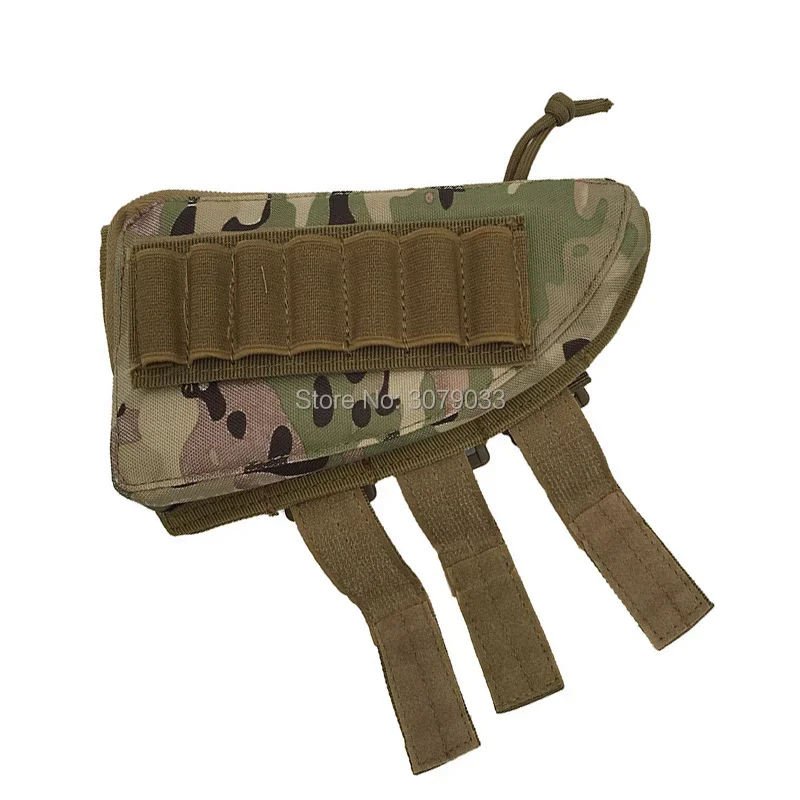 Tactical Buttstock Cheek Rifle Stock Ammo Cartridge Pouch Airsoft Paintball Shooting Hunting Bullet Shell Carrier Holder view 6