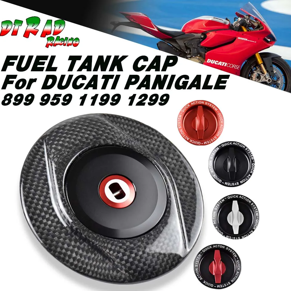 Motorcycle Carbon Fiber Quick Turn Open Fuel Tank Cap For DUCATI PANIGALE 899 959 1199/S/R 1299 Racing Key System Oil Gas Cover