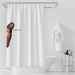 Gaslight Gatekeep Girlboss Jesus I Saw That Funny Meme Shower Curtain Set with Grommets and Hooks for Bathroom Decor