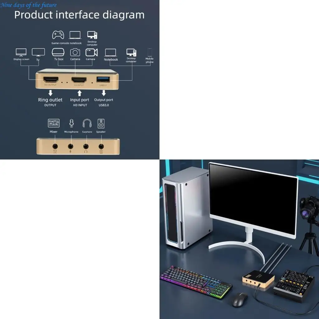 

USB3.0 Video Card 4K60HZ Resolution No Delay Metal Housing Broad Compatibility E65A