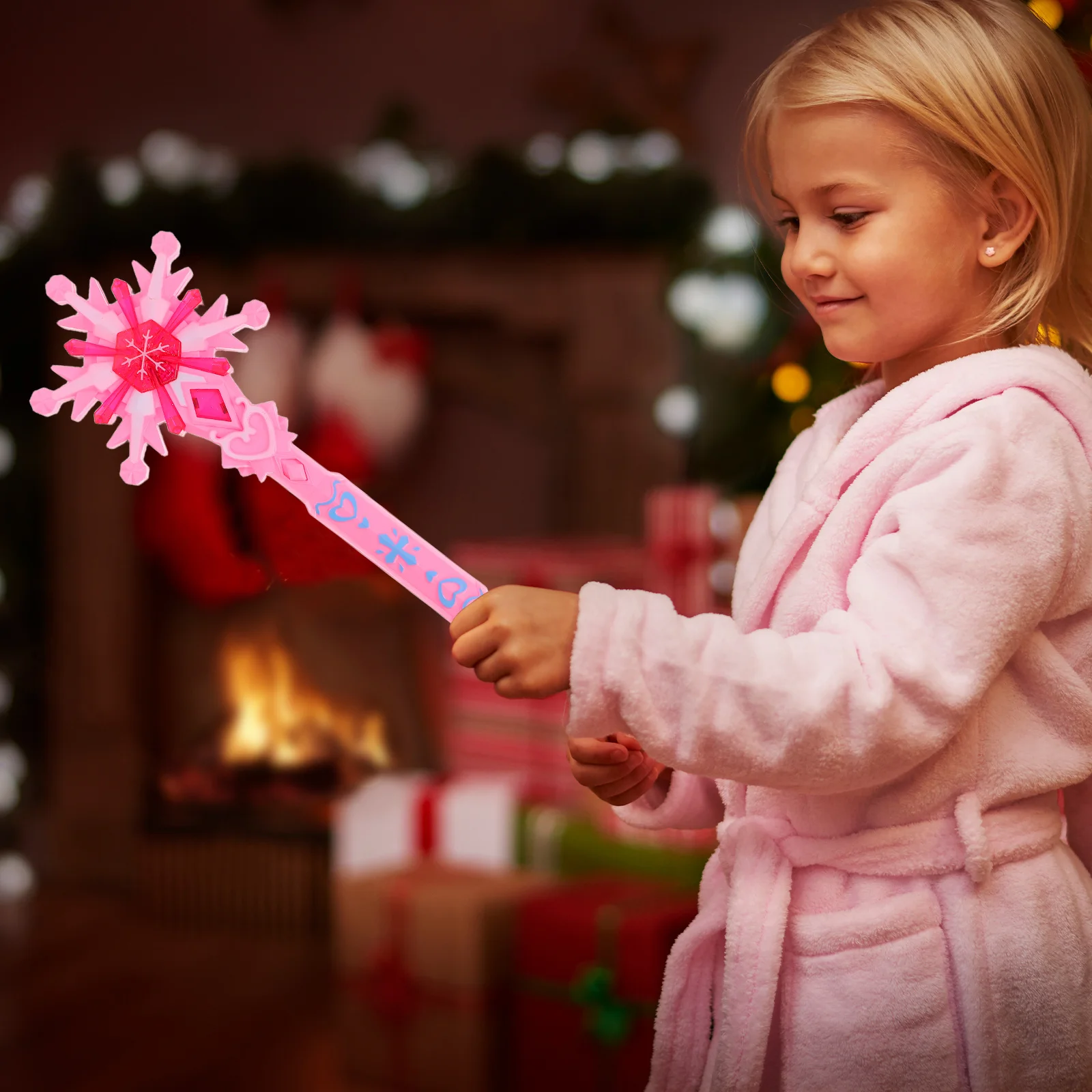 

MERRYHAPY Light Up for Kids Princess Fairy Costume Christmas Halloween Party Toy Snowflake Glow Stick Plastic