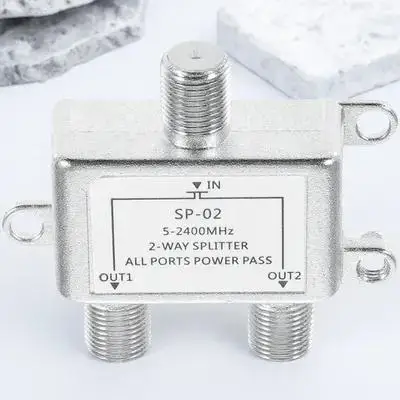 

2 Way Coaxial Cable Splitter 5-2400mhz Durable Amplified Antenna Signal Splitter for Satellite TV TV Cable Coaxial Accessory