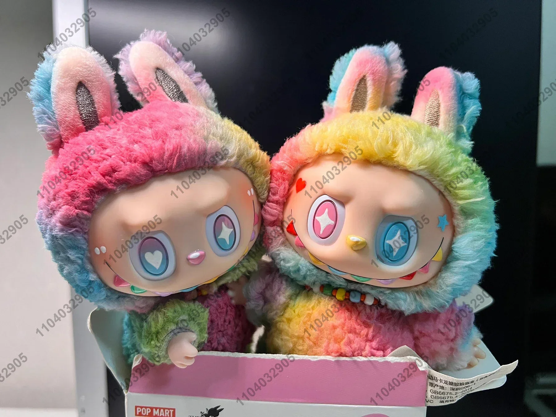 Labubu The Monsters Rainbow Emozionante Macaroon Series Doll Trasformazione Vinile Peluche Doll Action Figure Borsa Ciondolo con ciondolo Regalo