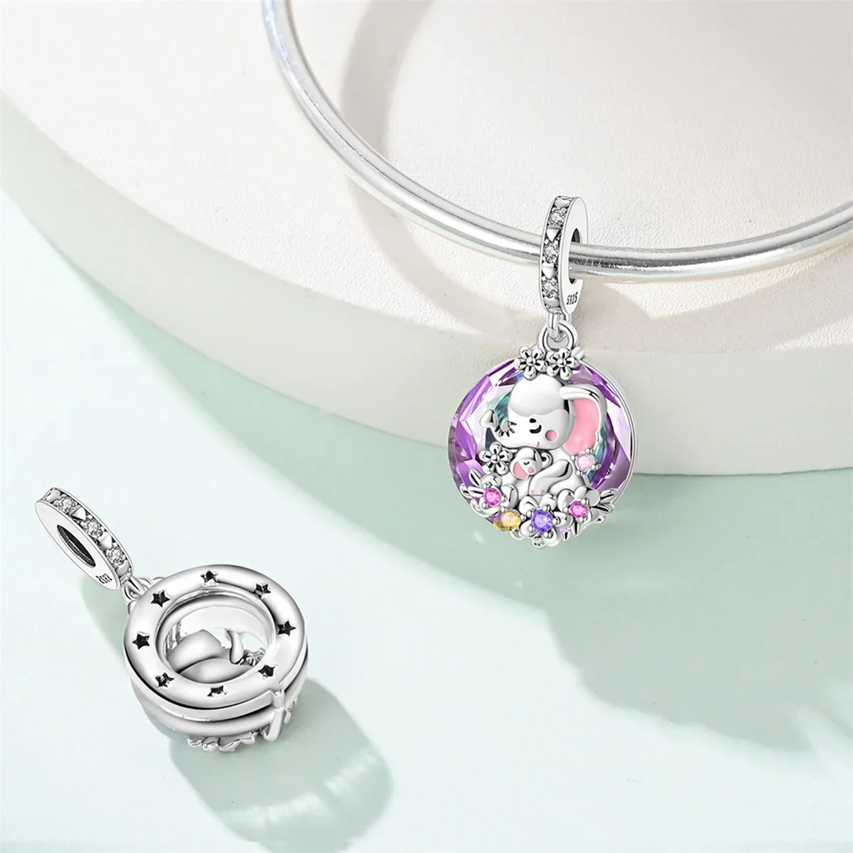 Charms Original 925er Silber vergoldet Kristall Anhänger Muttertag Perlen passen Armband DIY feines Geschenk Frauen zarte Schmuck Accesso