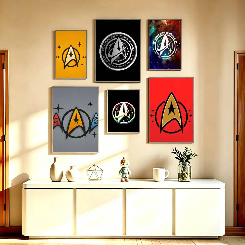 Hot Star T-Trek S-Ship LOGO Poster Waterproof Wall Art Sticker For Bar Living Room Vintage Decor High Quality Print Gift