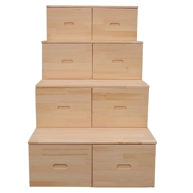 Customized overall cabinet, ladder cabinet, drawer type solid wood combination, multi-functional upper and lower bunk, staircase