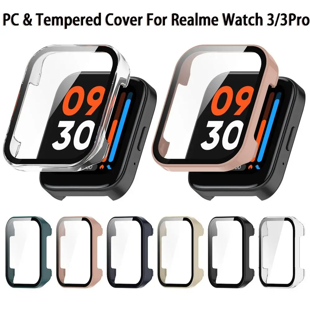 Hard Protective Bumper Shell Tempered Cover PC Shell Screen Protector Case For Realme Watch 3/3Pro