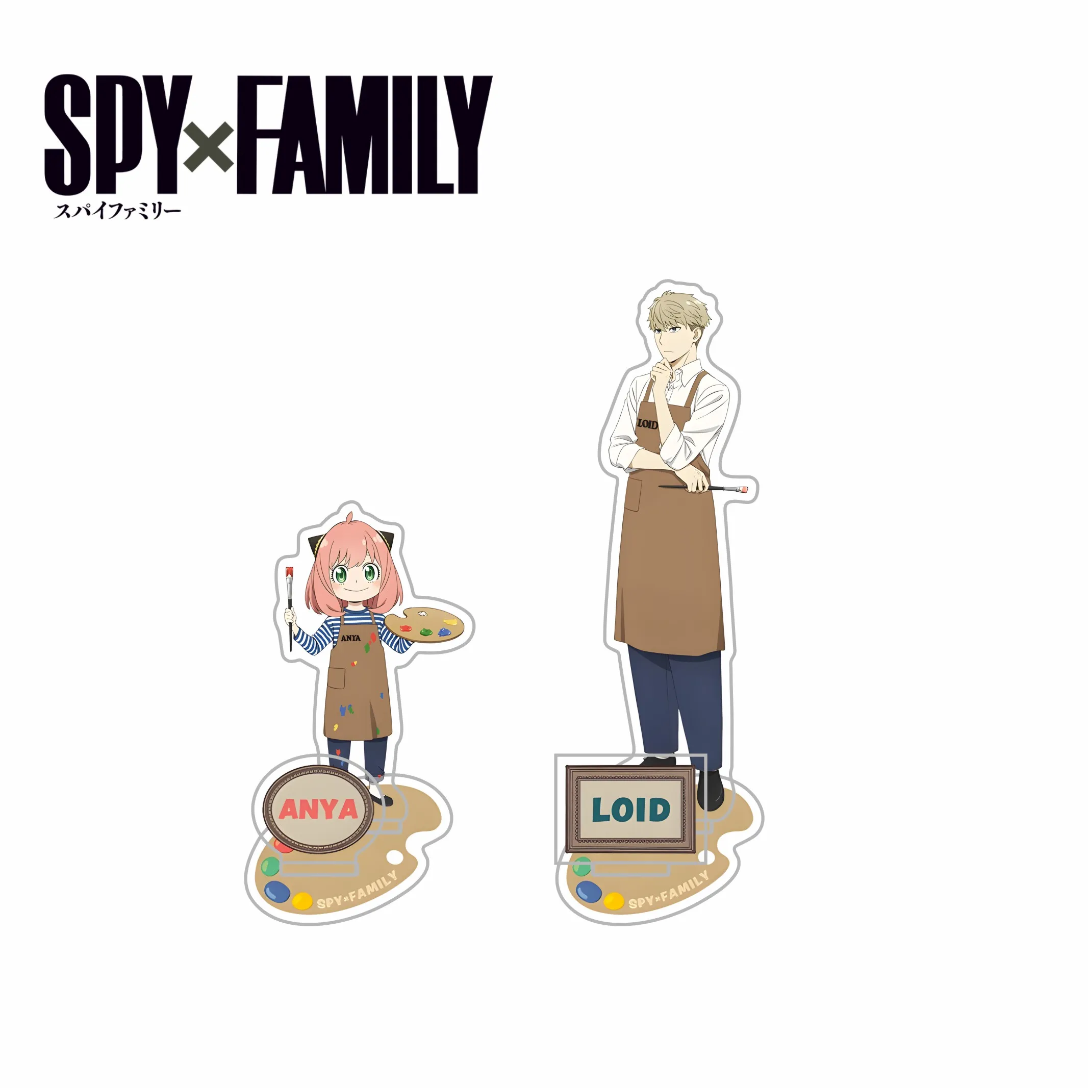Hot Anime SPY×FAMILY Cute Room Decor Ornament Friend Gift  Anya Forger Painter 9cm&15cm Acrylic Stand key chains Fans Collection
