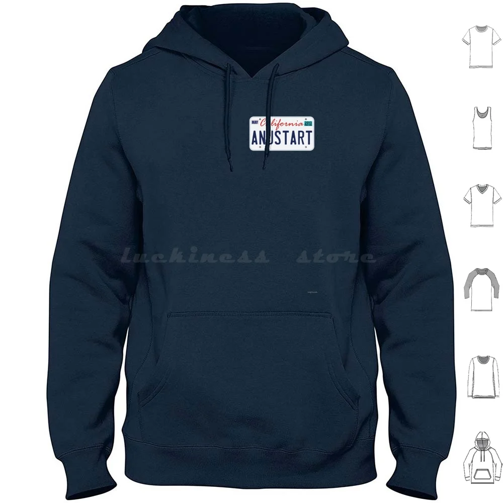 Anustart License Plate Sticker Hoodie Cotton Long Sleeve Blue Man Group Arrested Development Bluth Funny Tv Gob Banana