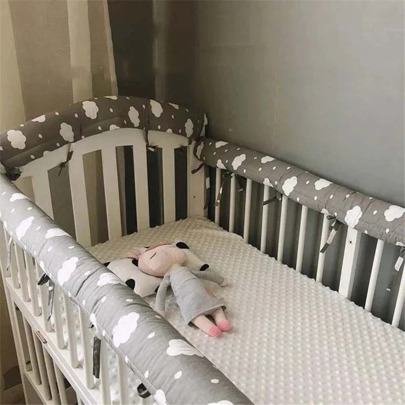 Ins Style Children Spliced ​​Bed Soft Wrapping Edges Baby Cotton Anti-collision Protective Bed Bumper Newborn Universal Bumper