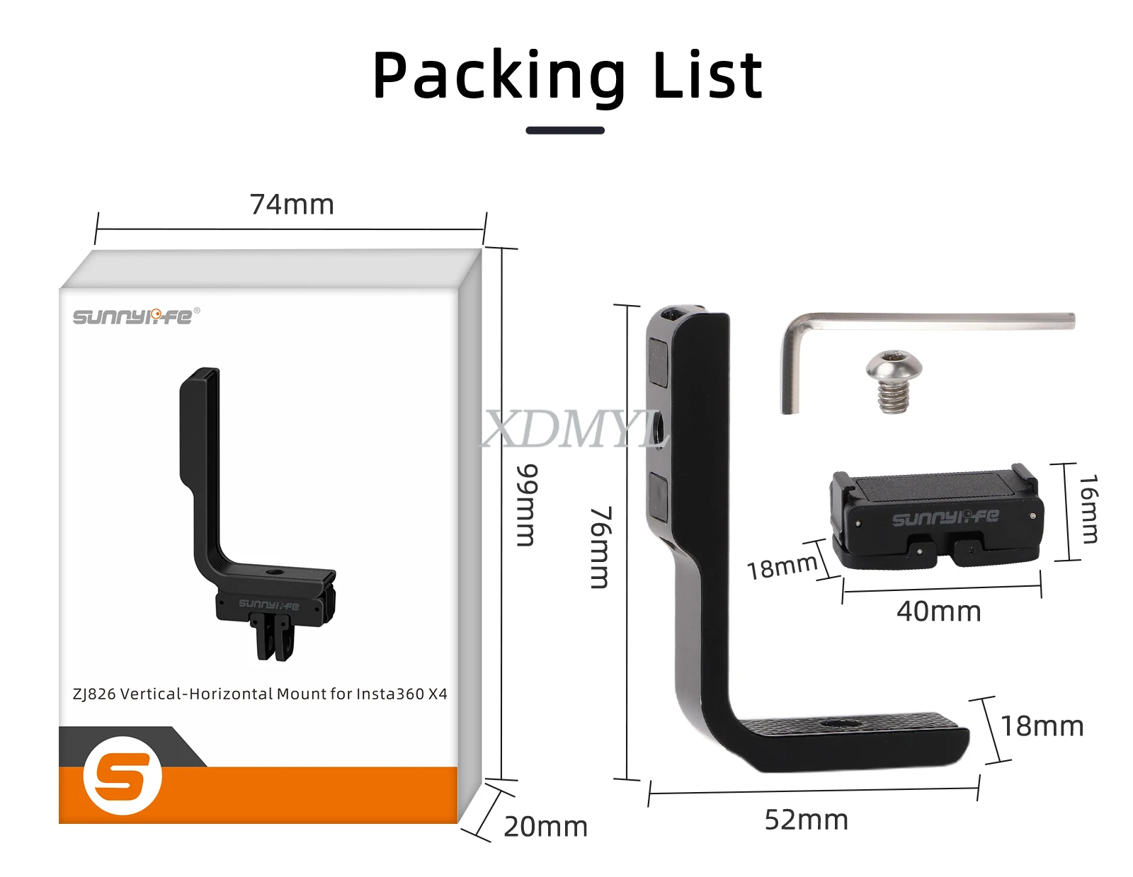 Staffa A L Per Insta360 X4 In Alluminio, Adattatore Con Attacco 1/4" Per Riprese Orizzontali/verticali - 2