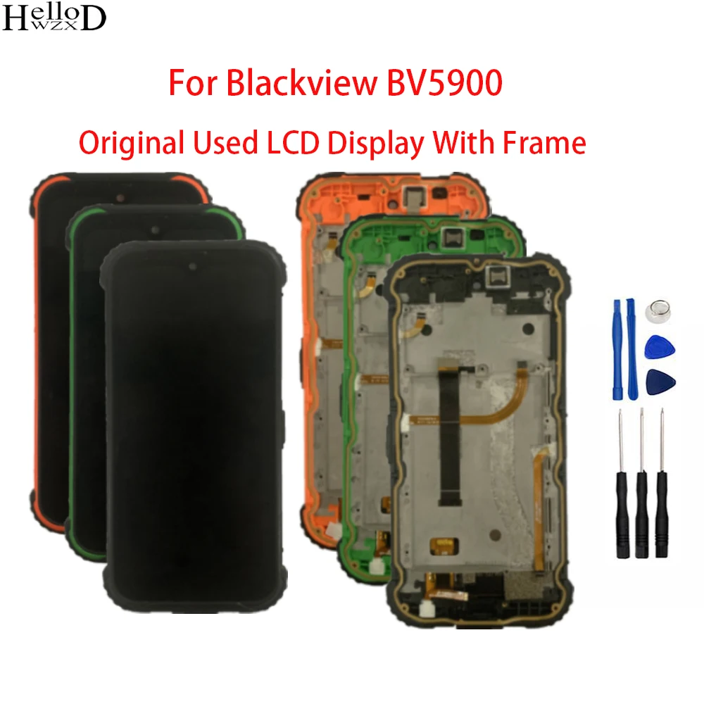 Original Tested  LCD Display For Blackview BV5900 Display LCD With Frame Digitizer Assembly Replacement Parts Tool