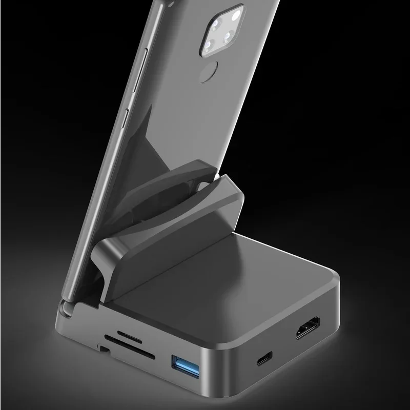 8 في 1 نوع C HUB محطة إرساء حامل هاتف ديكس الوسادة محطة USB C إلى HDMI متوافق حوض مجموعة شاحن الطاقة لسامسونج