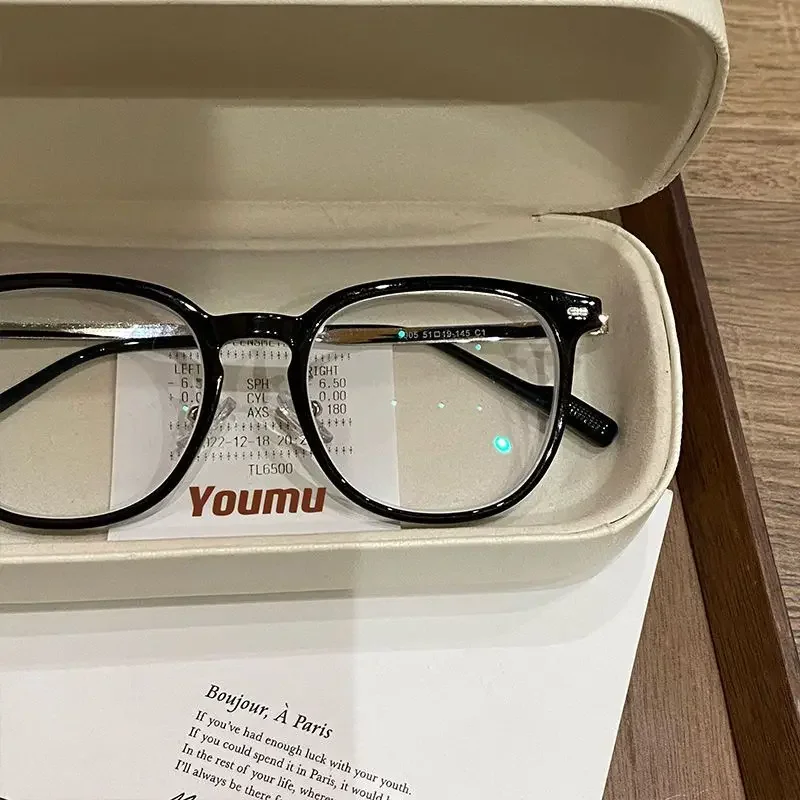 0 ~ -6,0 Myopiebrille Blaulichtbeständige flache Brille Ovale Harzlinsen Herren Computer Optische Brillen Unisex – Detail 6