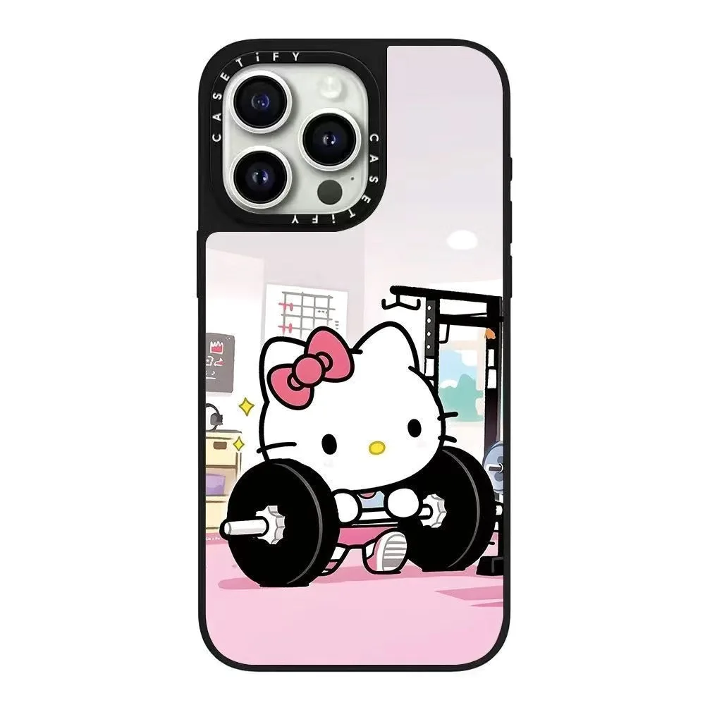 حافظة هاتف Hello Kitty Sports ذات علامة تجارية مشتركة لهاتف iPhone 16/17 Pro العصرية لهاتف Apple 15 Pro Max