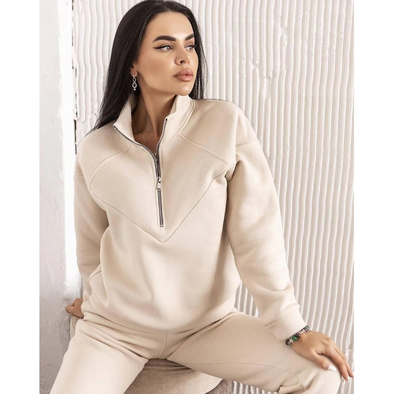 

Женский свитер с капюшоном, повседневный модный костюм из 2 предметов, удобный дышащий сезонный комплект одежды на весну и осень