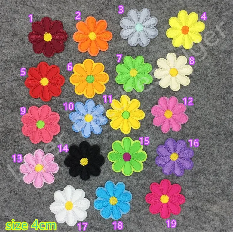 Fast Shipping 10 Pcs Colorful Sunflowers Embroidered Patch Iron On Motif Applique Embroidery Patch DIY Accessory Fast Shipping