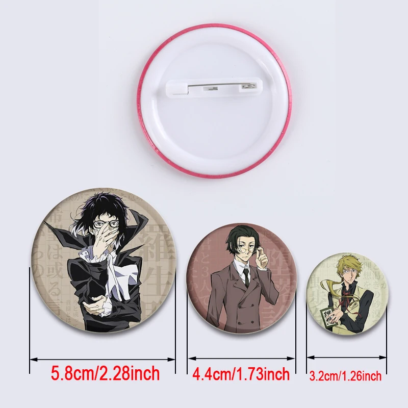 Anime Bungou Stray Dogs Brooch Cartoon Metal Badge for Backpack Clothes Jewelry Accessories Dazai Osamu Nakajima Atsushi Pin