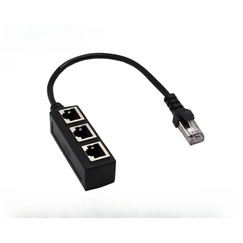 Répartiteur 3 en 1 RJ45 LAN Ethernet, connecteur RJ45, câble adaptateur d'extension pour extension de réseau, 1 mâle vers 2/3 femelle