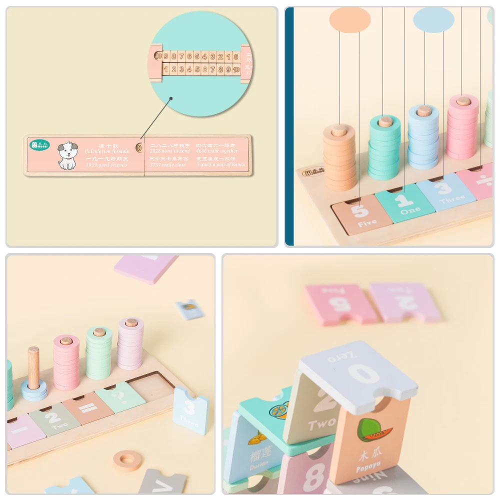 3D Arithmetic Learning Frame Kids Strong Waterless Paint Smooth Edges Educational Color Shape Size Awareness Calculation