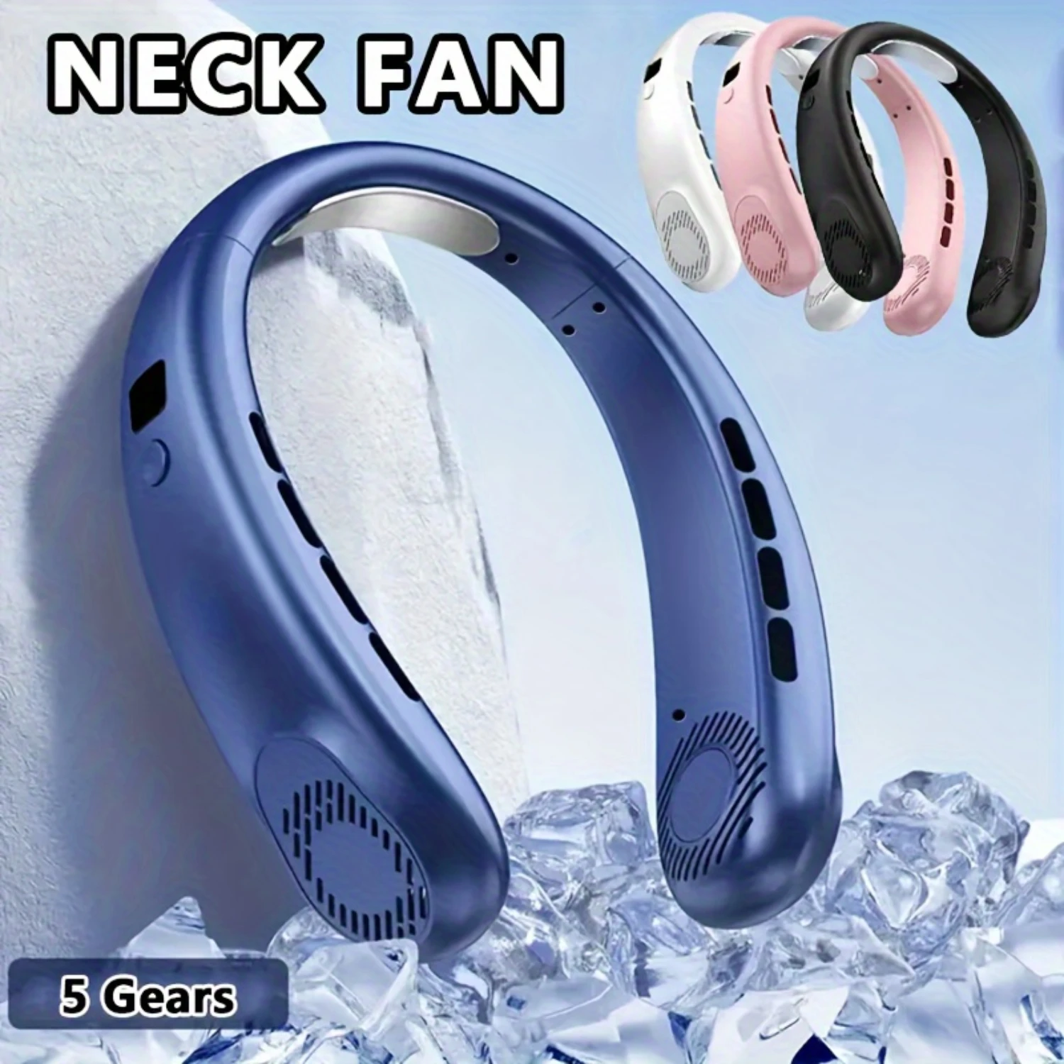 5가지 조절 가능한 속도, LED 디지털 디스플레이, 소음 감소 모터, 긴 배터리 수명, Bladeless With Co를 갖춘 1pc 휴대용 목 팬