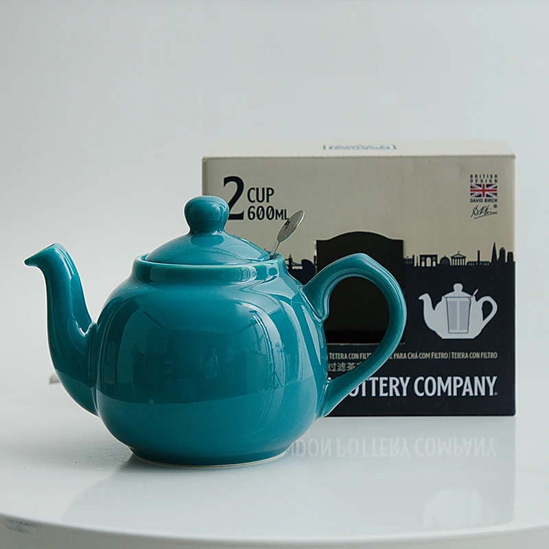 لندن الفخار مزرعة سلسلة 2 كوب إبريق الشاي أكوا البريطانية السيراميك 600 مللي إبريق الشاي لشاي بعد الظهر طقم شاي أباريق الشاي #4