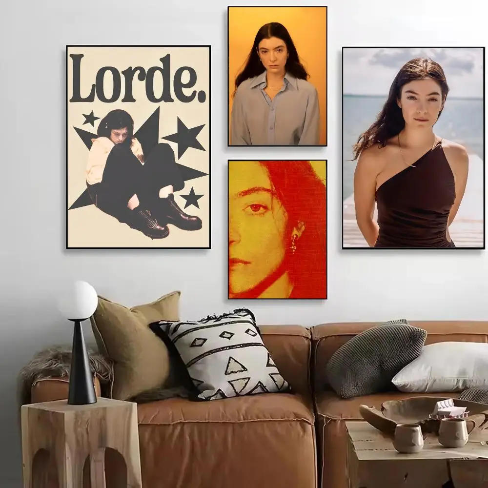 Famous Singer L-Lorde Poster Art HD Art Sticky Wall Waterproof Home Living Room Bar Decoration