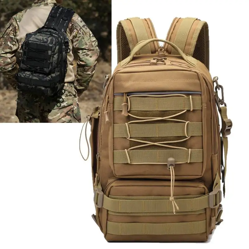 

Multifunction Hiking Storage Backpack Travel Tactical Molle Bag Outdoor Climbing Shoulder Chest Bag Large Sport Hunting Rucksack