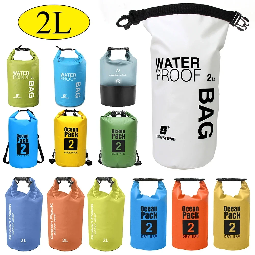 2/3/5/10L Waterproof Bag PVC Dry Sack For Boating Fishing Rafting Swimming Floating Drifting Water Bag Camping Storage Pouch Bag