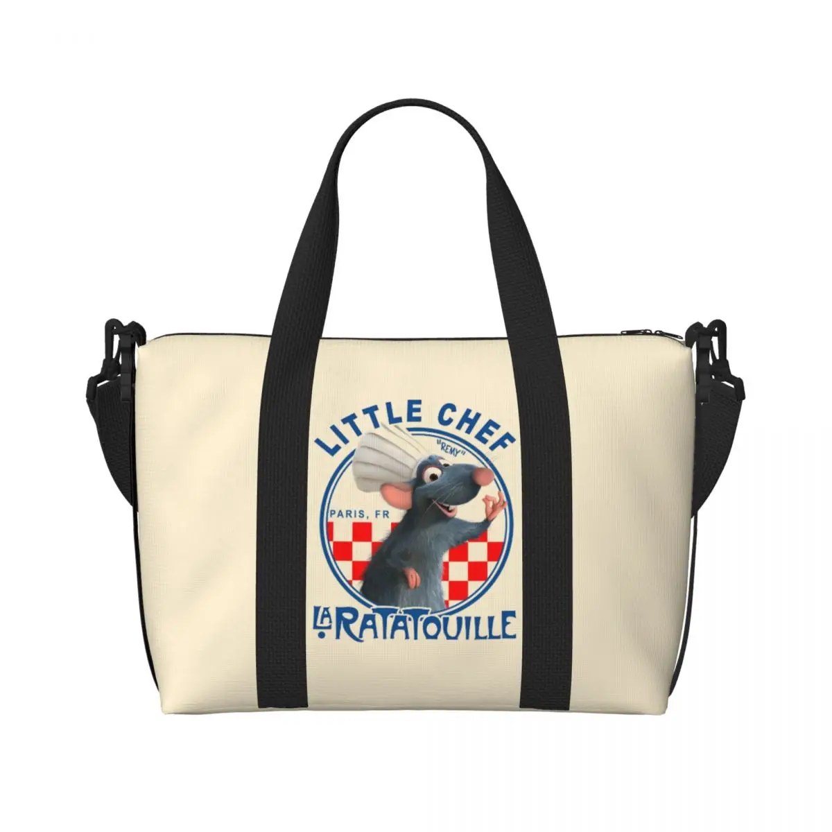 

Пляжная большая сумка Рататуй на заказ, женская комедийная сумка с героями мультфильмов, пляжные дорожные сумки с большим отделением для спортзала