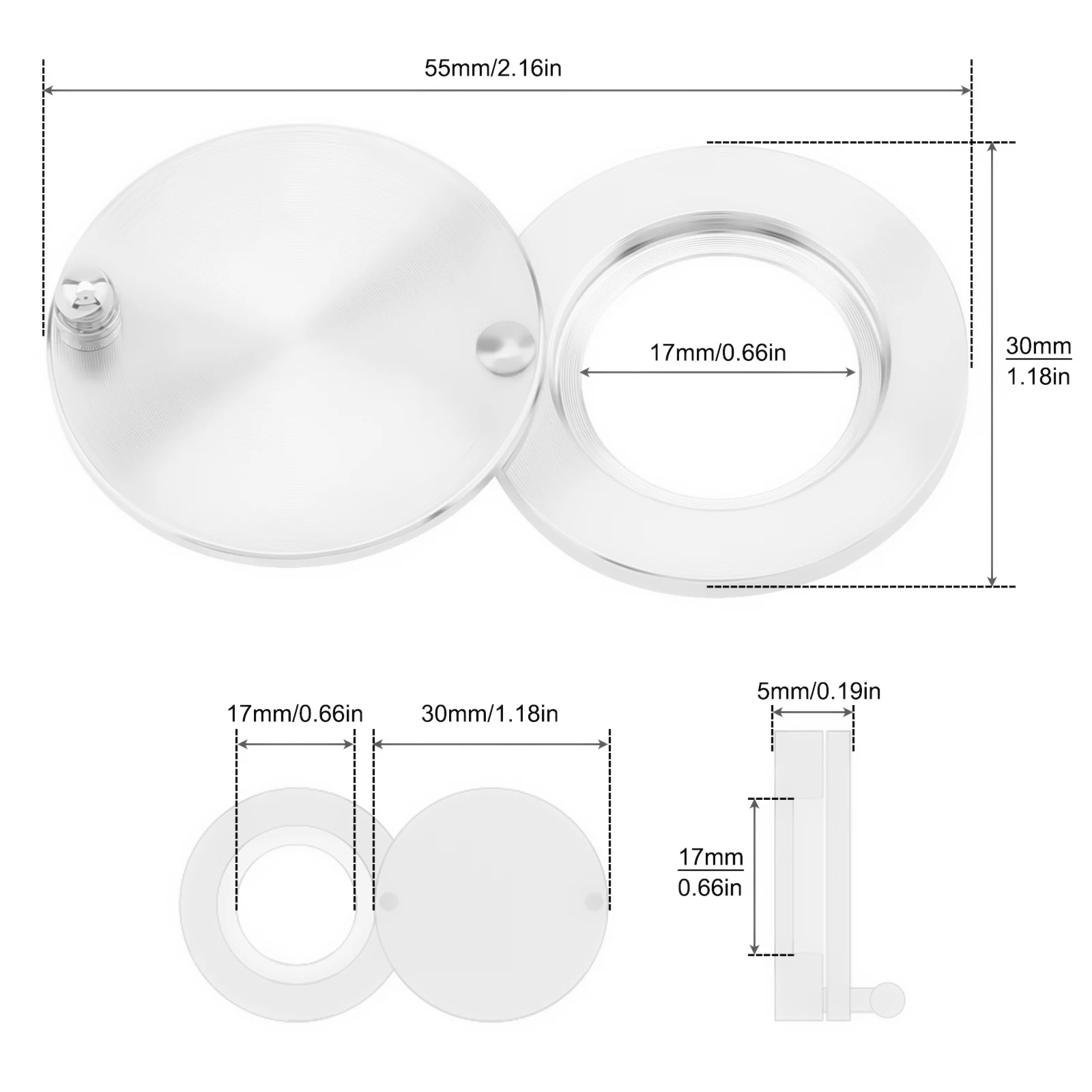 1 Piece 16mm Door Viewer Peephole Cover 3 Colors Peep Hole Covers with Matching Self-Adhesive Installation Tools