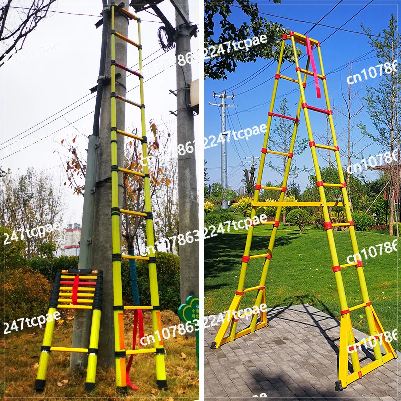 , insulated ladder, electrician, power supply elevator engineering, lifting portable ladder, thickened anti pinch handle