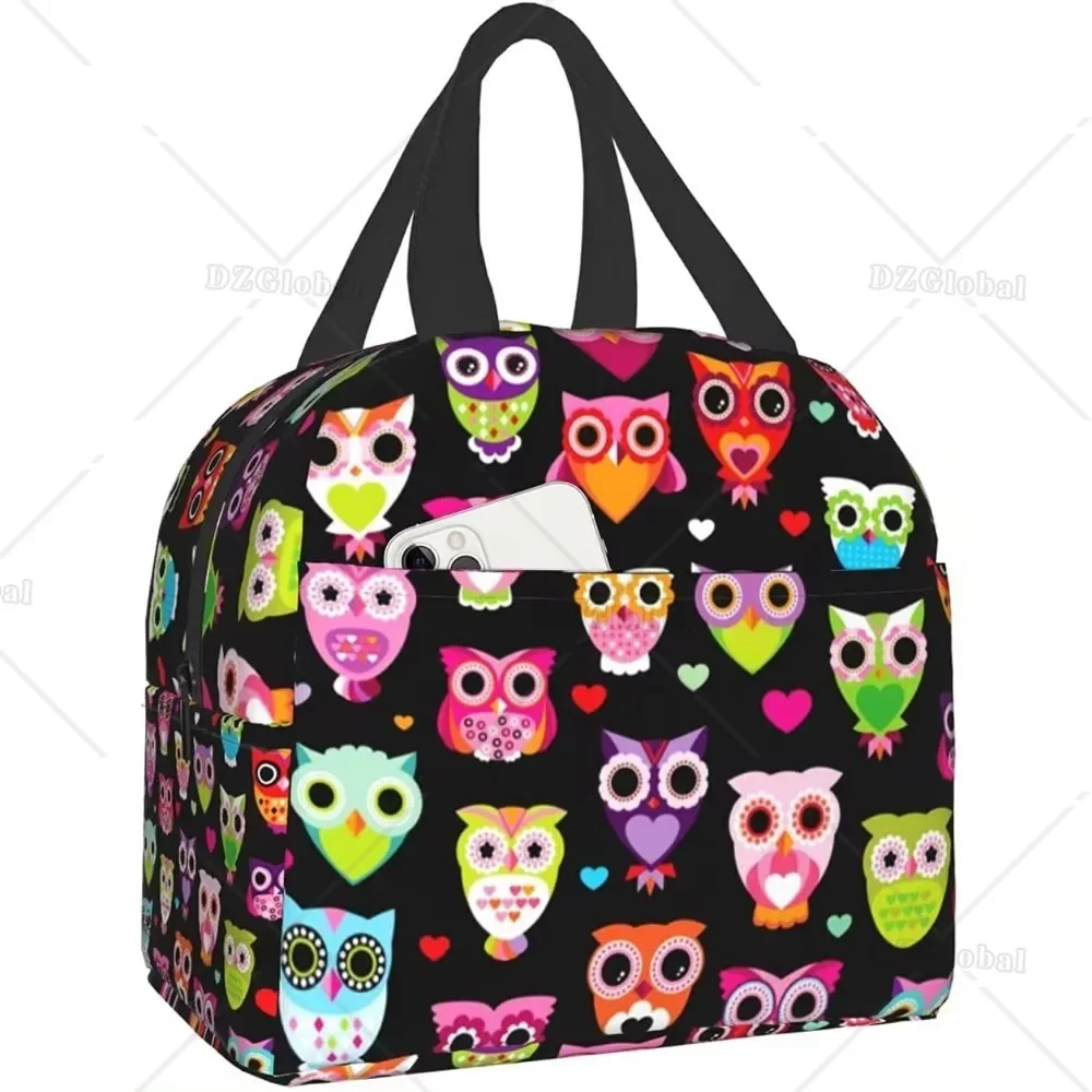 

Сумка для обеда с мультяшными совами, изолированный холодильник-холодильник, сумки-тоут, коробка, многоразовый контейнер для еды для женщин, офиса, пикника, работы, пляжа