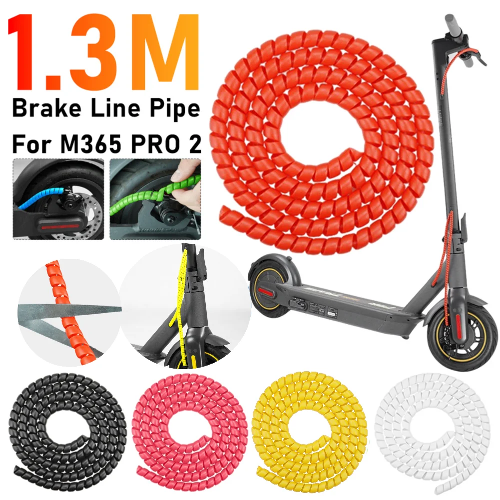 1.3m flexível espiral envoltório scooter elétrico cabo protetor capa linha organizador tubo de proteção manga capa tubo pet mordida