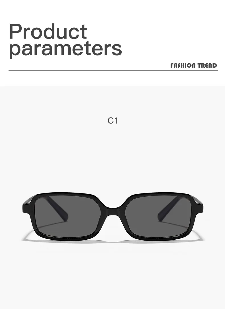 Neue Vintage Quadratische Sonnenbrille für Damen und Herren Marken-Rechteck-Sonnenbrille Ovale Brillen für Männer und Frauen – Detail 8