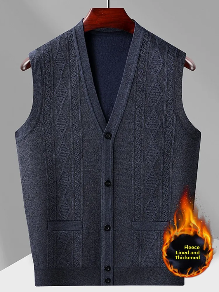 

Мужской вязаный свитер Thiened, осень-зима, повседневная теплая верхняя одежда с v-образным вырезом на подкладке, свободная посадка Faion Urban Sle