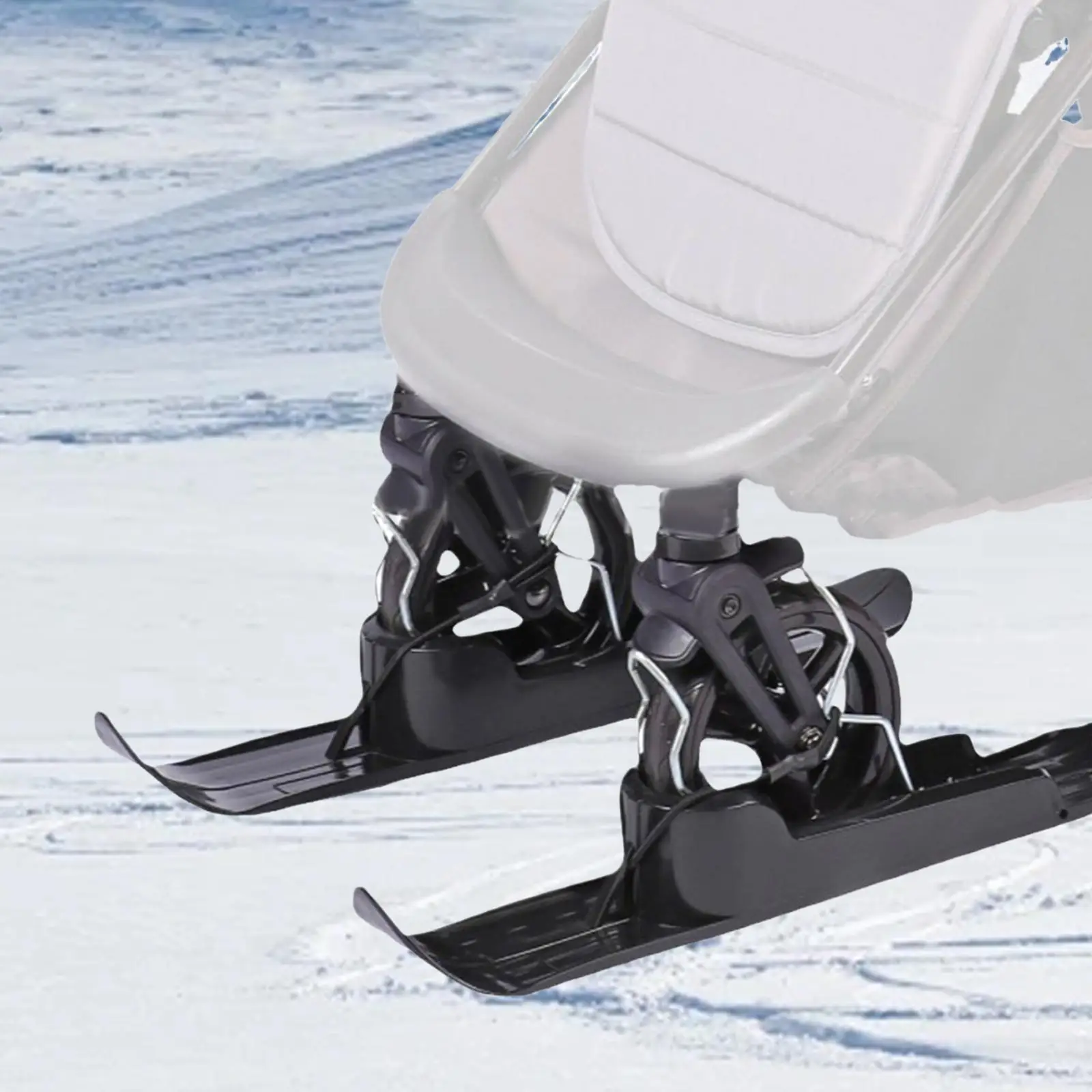 

2x Snow Sledge Board Toboggan Ski Attachment Portable Universal Scooter Sledge
