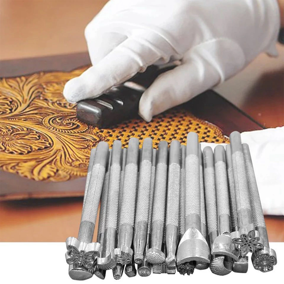 New 59PCS Leather Craft Tool Kit Leather Hand Sewing Repair Kit Stitching Punch Carving Work Groover Set DIY Tool Set for Sewing