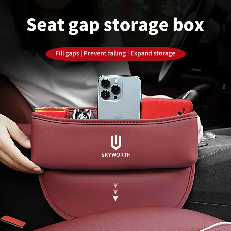 For Skyworth EV6 HT-i Skywell ET5 2022 2023 2024 Auto Skywell Interior Accessories Car Seat Gap Storage Box Leather Storage Box