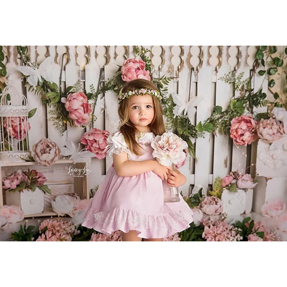 Moclicka taman potret anak-anak kue benturan latar belakang bunga musim semi artistik latar belakang bayi kelinci anak-anak Prop foto Poster Studio