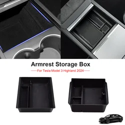 For Tesla Model 3 Highland 2024 Center Console Organizer Tray Storage Box Accessories ,with Smooth Slide Technology