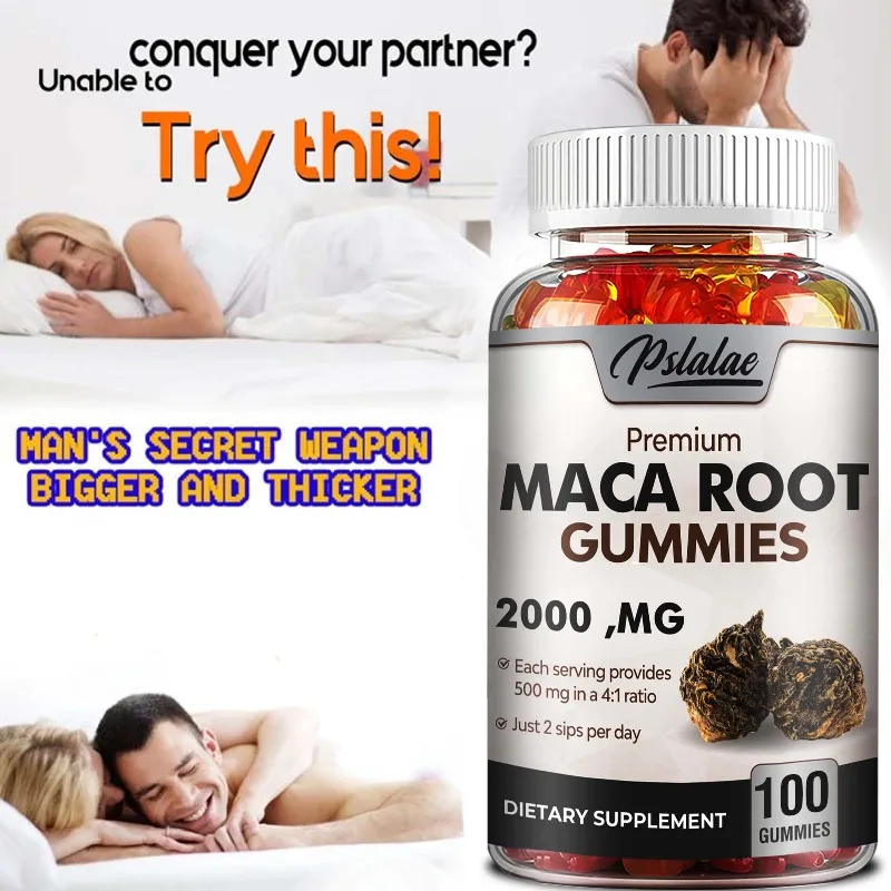 

Maca Root Gummies - Enhances Energy, Muscle Mass, Promotes Endocrine System Health, Hormone Balance, Gluten-free, Non-GMO