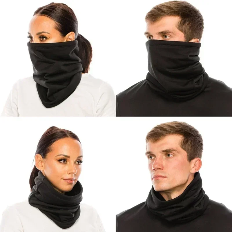 Fleece Scarf Drawstring Fleece Neck Sleeve Scarf Men Bandana Neck Warm Winter Windproof Tube Scarves for Face Snowboard Ski Buff