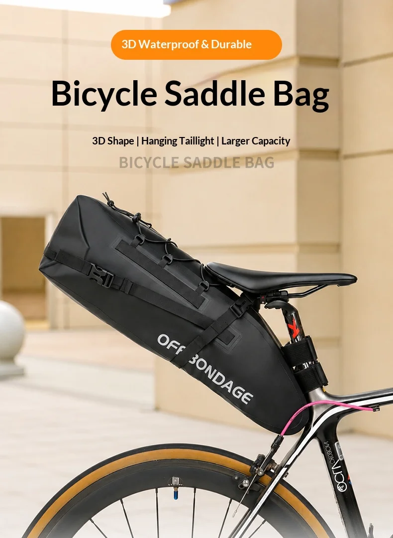 OFFBONDAGE 20L Wasserdichte Fahrradtasche Große Kapazität Fahrrad-Satteltasche Radsport-Hecktasche MTB Faltbare Gepäcktasche Rennrad-Tasche – Detail 1