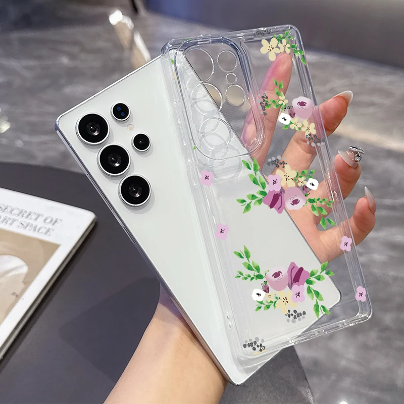 

small floral print Phone Case for Samsung A22 A23 A24 25 26 A31 32 33 34 35 50 51 52 53 54 55 71 72 73 Transparent Soft Covers