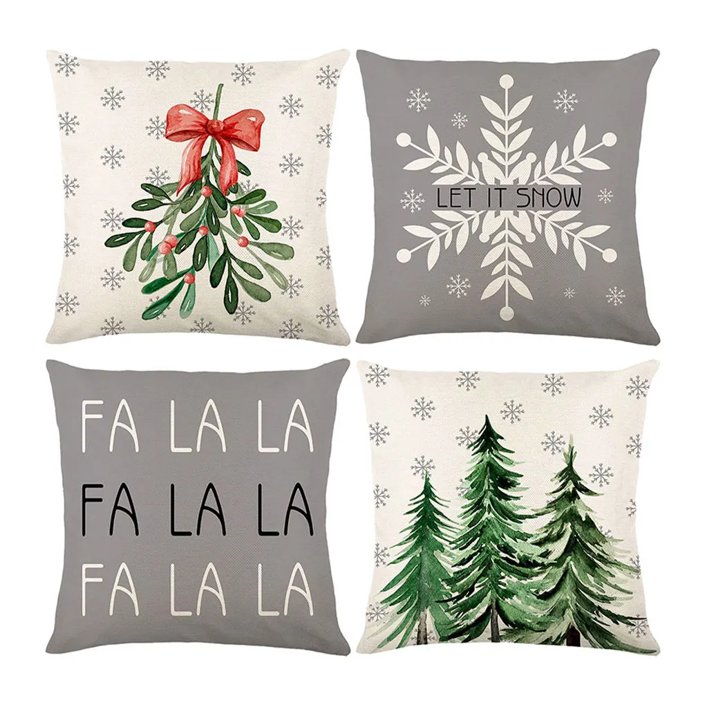 Xmas Pillow Cover Protector Pillowcase New Year Pillows Case Cushion