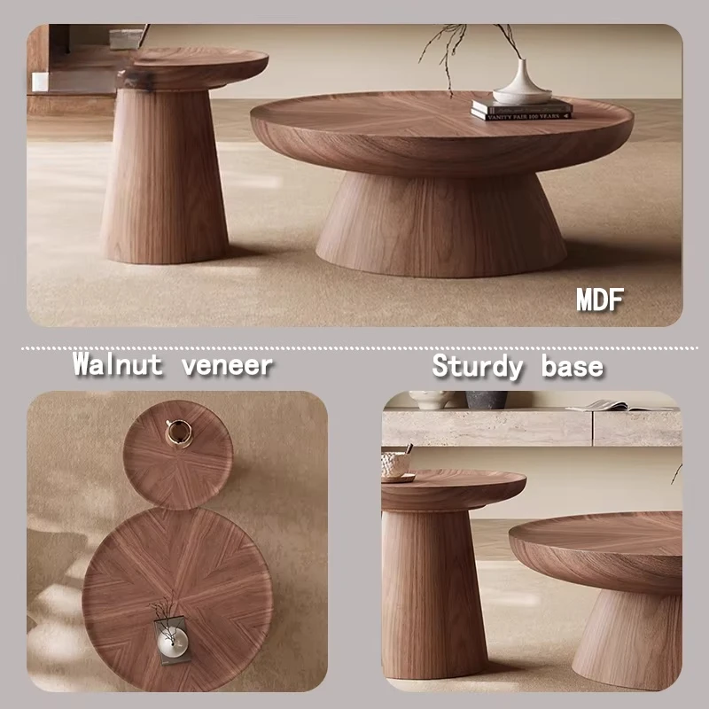 Vintage Style Round Coffee Table Set Designer Creative Center Table Artistic Living Room Size Round Combo Coffee Table