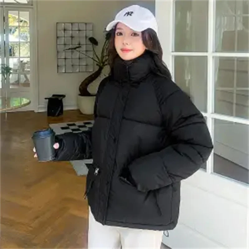 2024Winter New Down Cotton-Padded Coat Women Short Parkas Warm Cotton Padded Jacket Ladies Stand Collar Outwear Fashion Overcoat